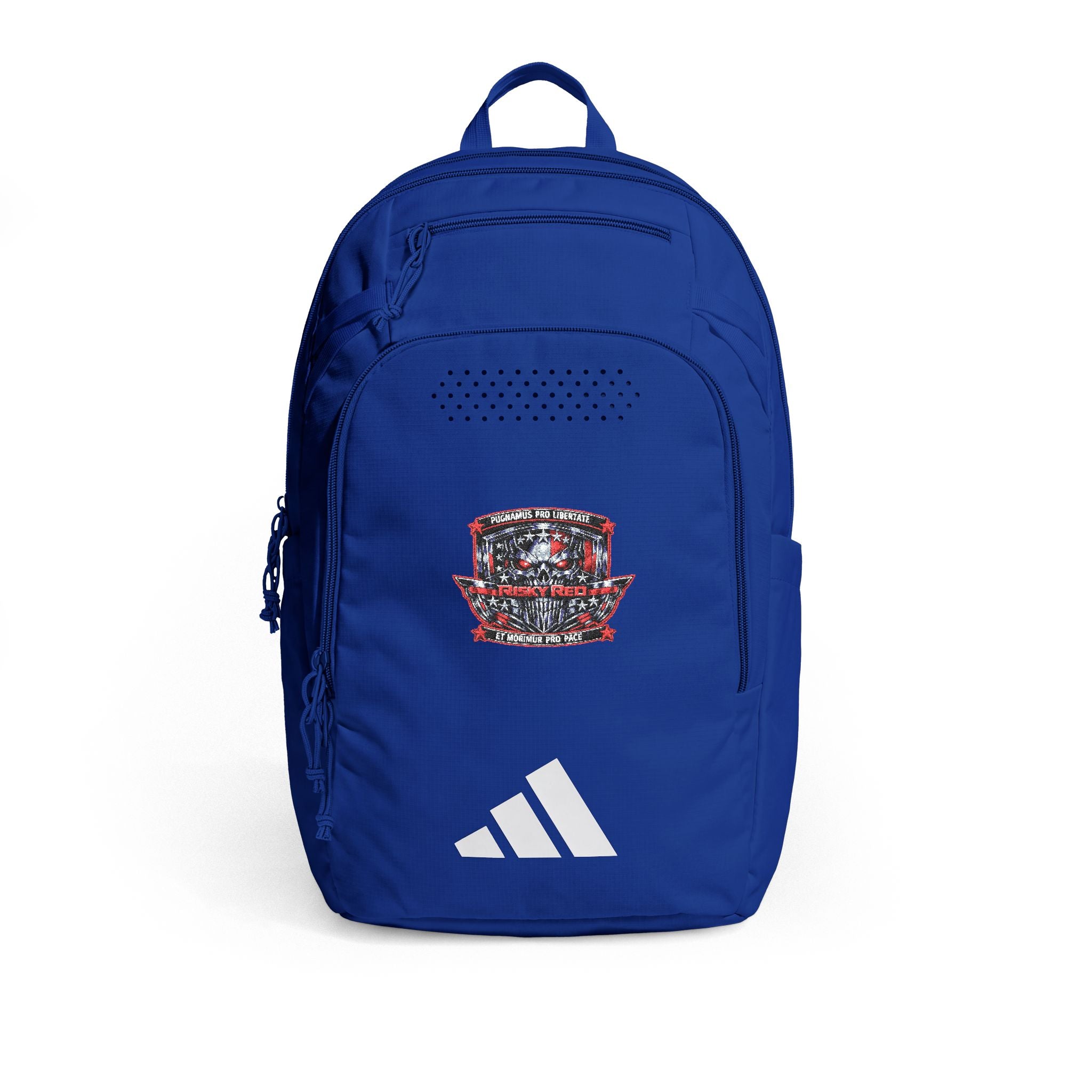 Risky Red - Embroidered Defender 5 Backpack — Patriotic Sequin Crest
