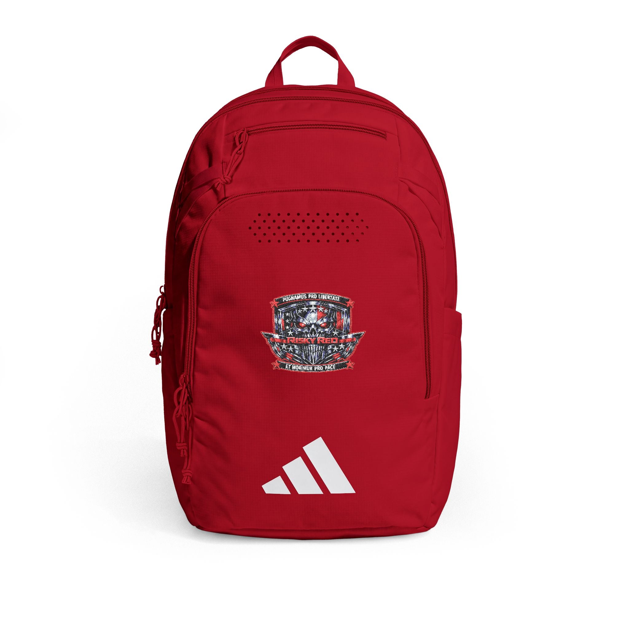 Risky Red - Embroidered Defender 5 Backpack — Patriotic Sequin Crest