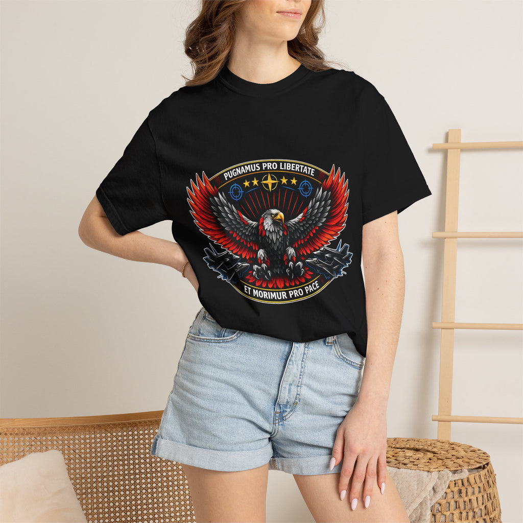 T-shirt à logo Risky Red | Emblème spatial, insigne rétro futuriste