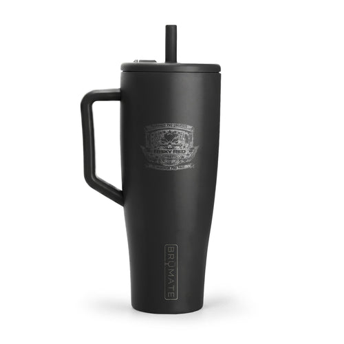 40oz Insulated Tumbler with Handle - Distressed American Flag Engraving
