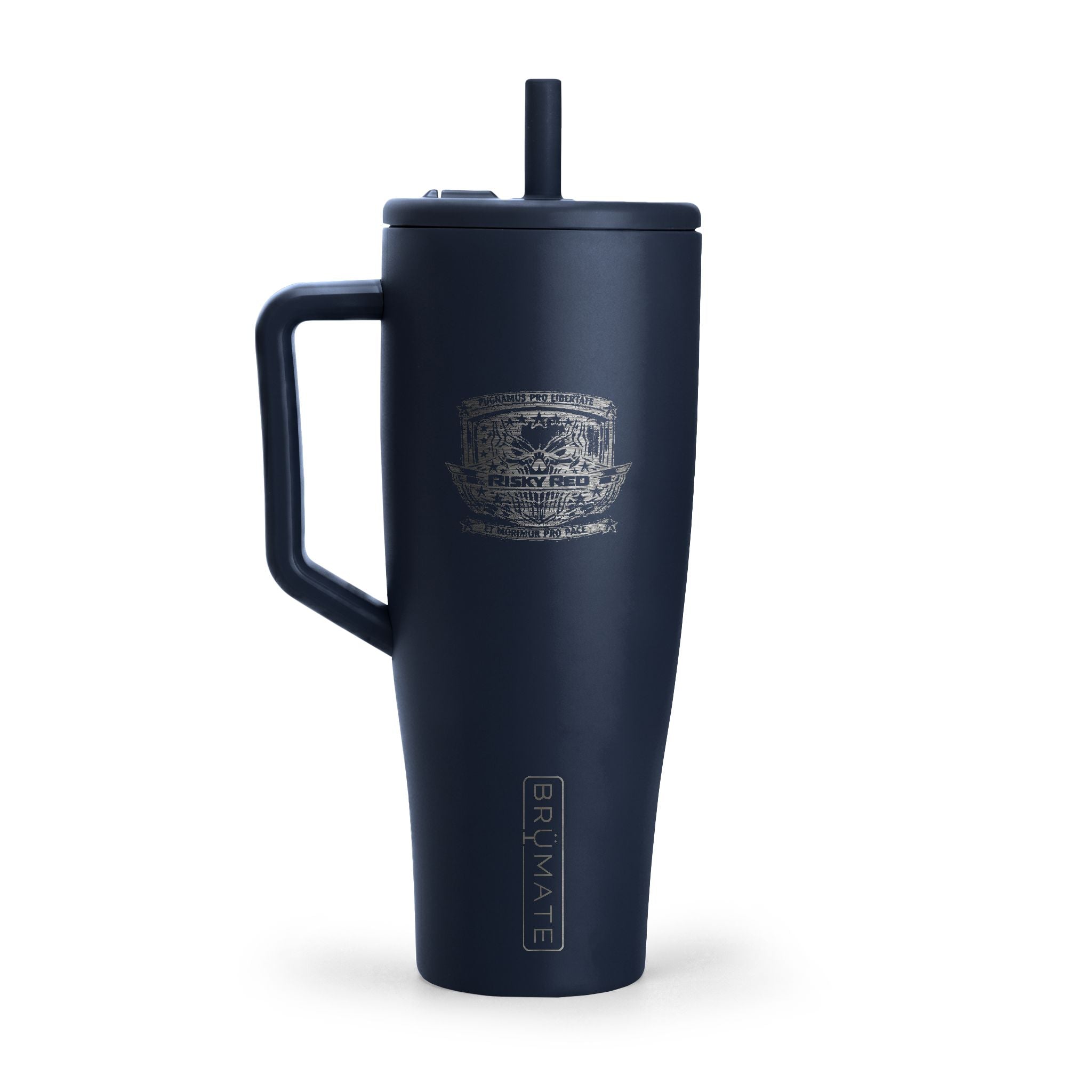 40oz Insulated Tumbler with Handle - Distressed American Flag Engraving