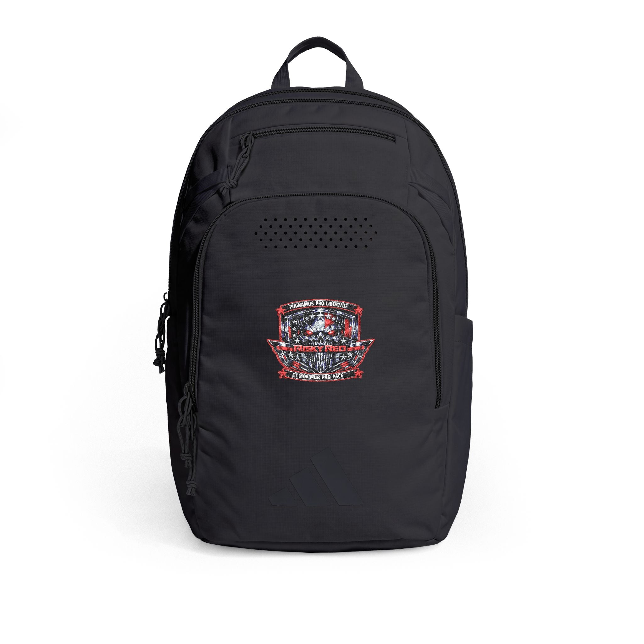 Risky Red - Embroidered Defender 5 Backpack — Patriotic Sequin Crest